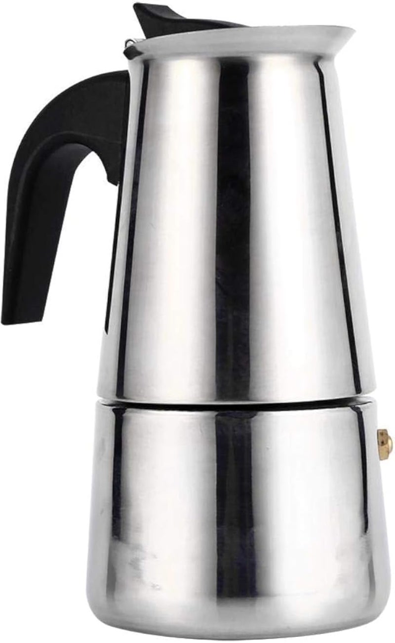 Dioche Stainless Steel Coffee Maker, 100ml/200ml/300ml/450ml Moka Pot Espresso Coffee Maker Stove for Home Office Use(200ml)